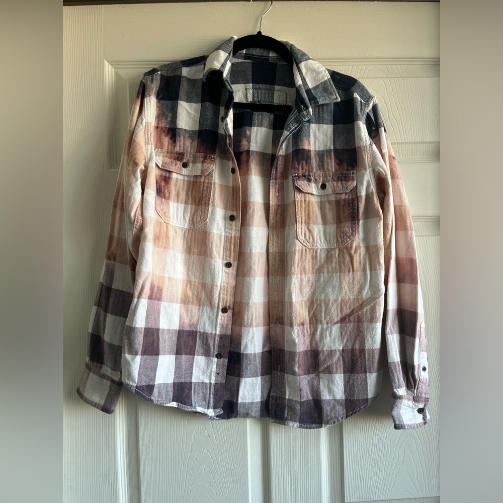 Artifacts Ombré Pink and Navy Flannel Size S